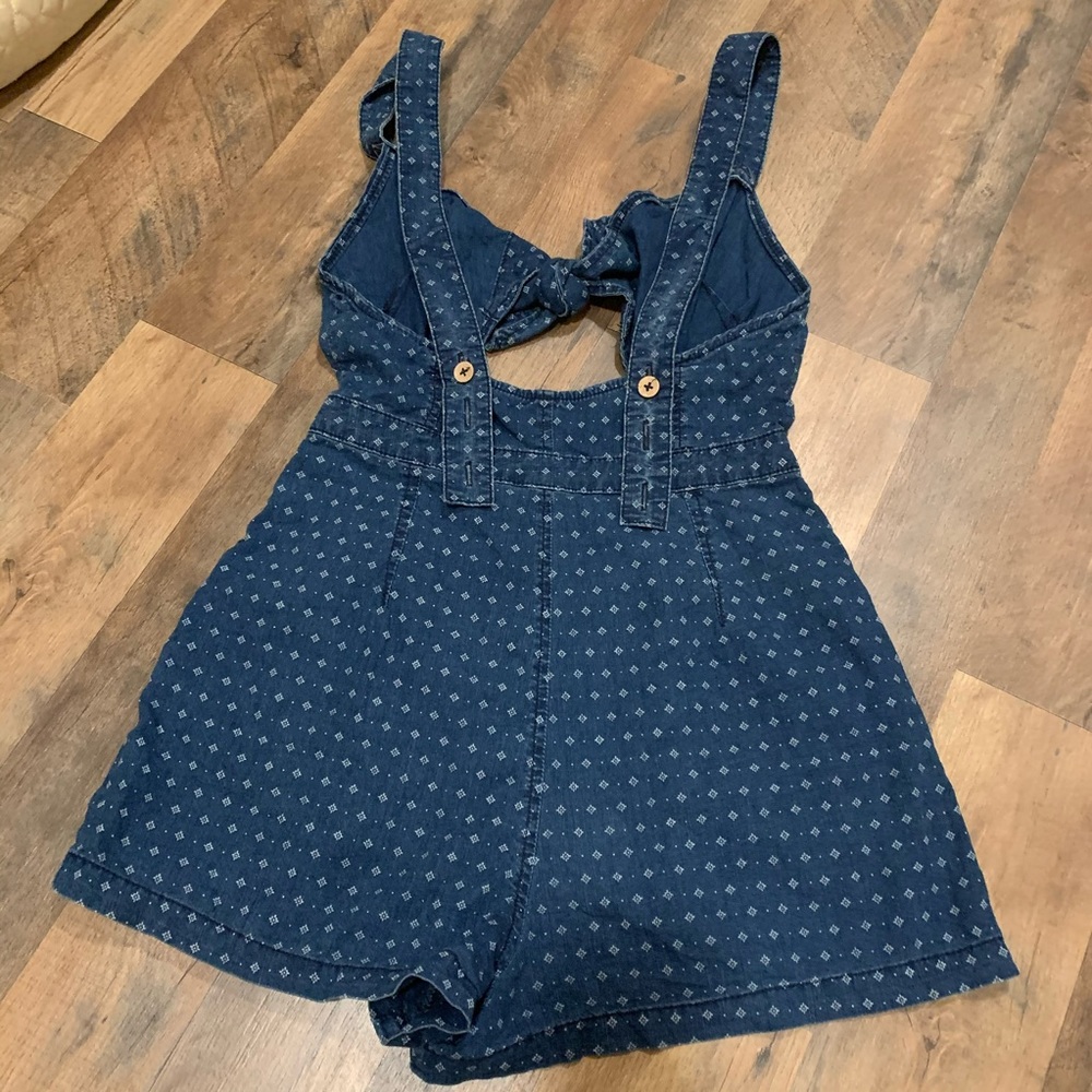 Free People Blue Printed Denim Romper - Picture 7 of 10